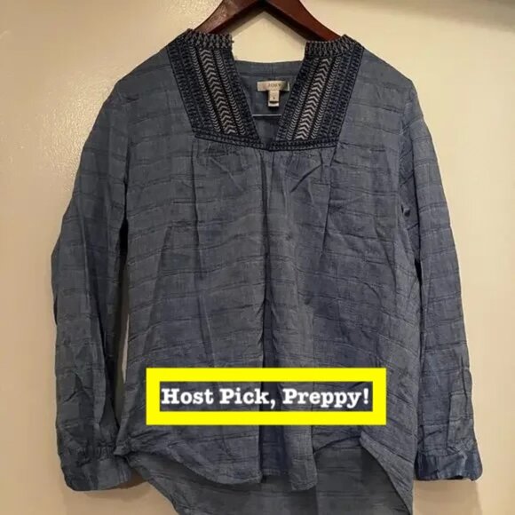 J. Crew Embroidered Blouse – Size 6 - Picture 1 of 9